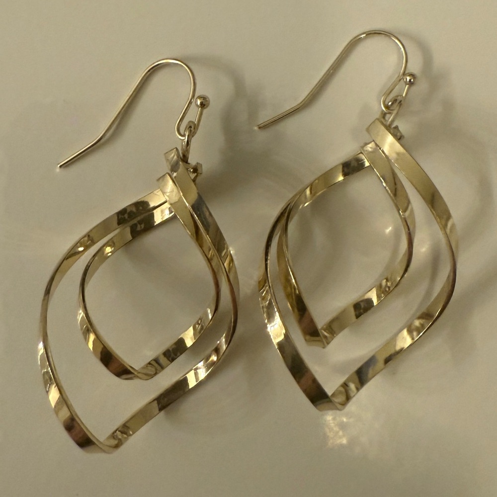 Gold-Tone Double Twist Drop Earrings - Picture 1 of 8